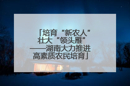 培育“新农人” 壮大“领头雁”——湖南大力推进高素质农民培育