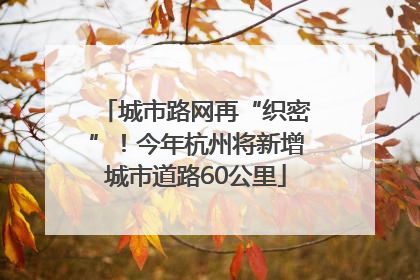 城市路网再“织密”！今年杭州将新增城市道路60公里