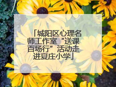 城阳区心理名师工作室“送课百场行”活动走进夏庄小学