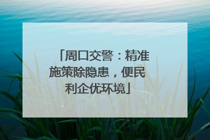 周口交警：精准施策除隐患，便民利企优环境