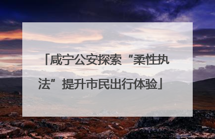 咸宁公安探索“柔性执法”提升市民出行体验