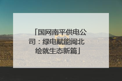 国网南平供电公司：绿电赋能闽北 绘就生态新篇