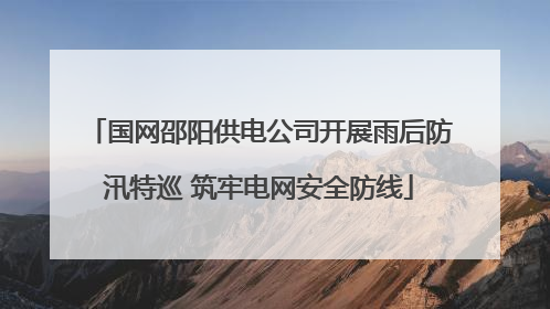 国网邵阳供电公司开展雨后防汛特巡 筑牢电网安全防线