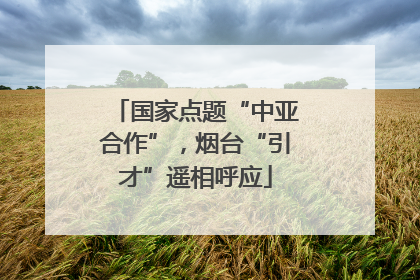 国家点题“中亚合作”，烟台“引才”遥相呼应
