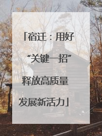 宿迁：用好“关键一招” 释放高质量发展新活力