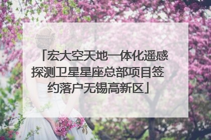 宏大空天地一体化遥感探测卫星星座总部项目签约落户无锡高新区