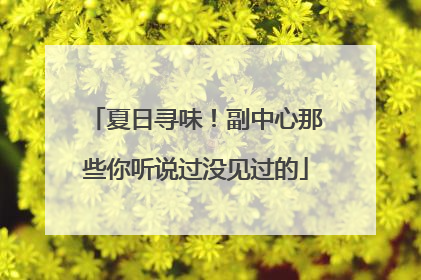 夏日寻味！副中心那些你听说过没见过的