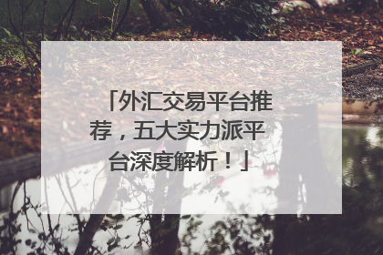 外汇交易平台推荐，五大实力派平台深度解析！