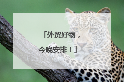 外贸好物，今晚安排！
