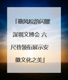 徽风皖韵闪耀深圳文博会 六尺巷领衔展示安徽文化之美