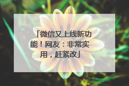 微信又上线新功能！网友：非常实用，赶紧改