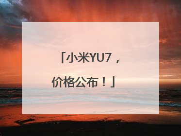 小米YU7，价格公布！
