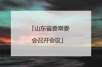 山东省委常委会召开会议