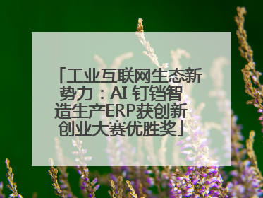 工业互联网生态新势力：AI 钉铛智造生产ERP获创新创业大赛优胜奖