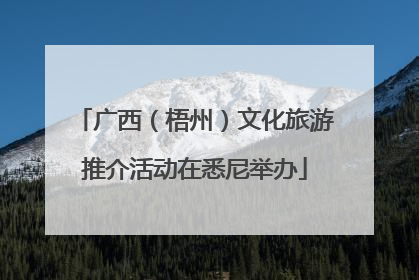 广西（梧州）文化旅游推介活动在悉尼举办