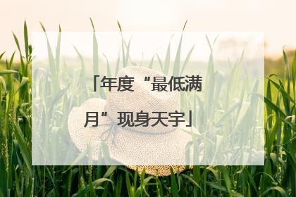 年度“最低满月”现身天宇