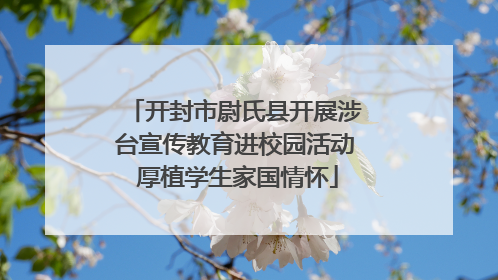 开封市尉氏县开展涉台宣传教育进校园活动 厚植学生家国情怀