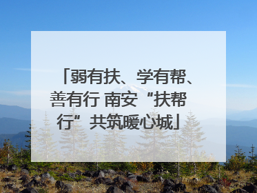 弱有扶、学有帮、善有行 南安“扶帮行”共筑暖心城