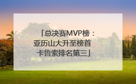 总决赛MVP榜：亚历山大升至榜首 卡鲁索排名第三