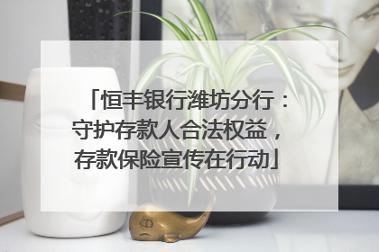 恒丰银行潍坊分行：守护存款人合法权益，存款保险宣传在行动