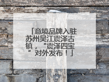 意境品牌入驻苏州吴江震泽古镇，“震泽四宝”对外发布！