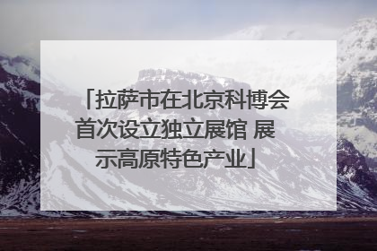拉萨市在北京科博会首次设立独立展馆 展示高原特色产业