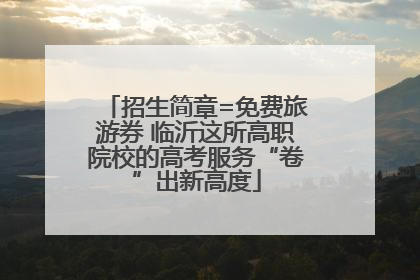 招生简章=免费旅游券 临沂这所高职院校的高考服务“卷”出新高度