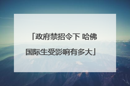 政府禁招令下 哈佛国际生受影响有多大