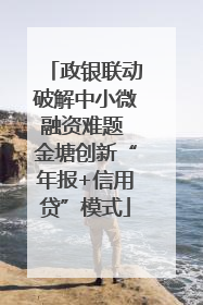 政银联动破解中小微融资难题 金塘创新“年报+信用贷”模式