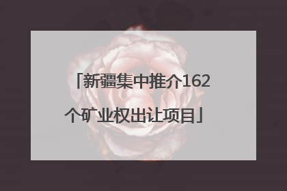 新疆集中推介162个矿业权出让项目