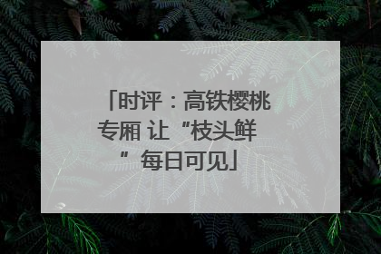 时评：高铁樱桃专厢 让“枝头鲜”每日可见