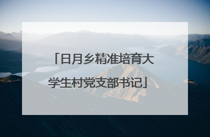 日月乡精准培育大学生村党支部书记