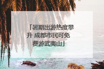暑期出游热度攀升 成都市民可免费游武夷山
