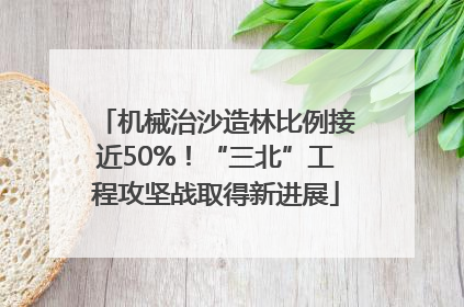 机械治沙造林比例接近50%！“三北”工程攻坚战取得新进展