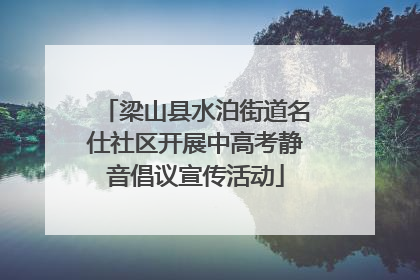 梁山县水泊街道名仕社区开展中高考静音倡议宣传活动