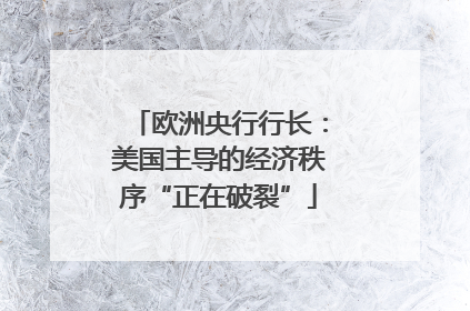 欧洲央行行长：美国主导的经济秩序“正在破裂”