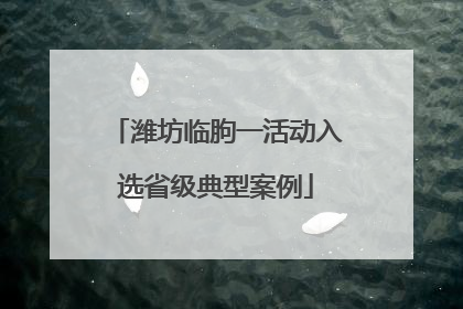 潍坊临朐一活动入选省级典型案例