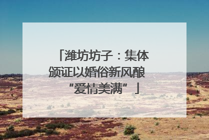 潍坊坊子：集体颁证以婚俗新风酿“爱情美满”