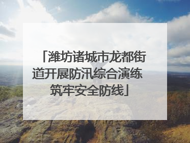 潍坊诸城市龙都街道开展防汛综合演练 筑牢安全防线