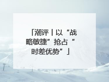 潮评丨以“战略敏捷”抢占“时差优势”