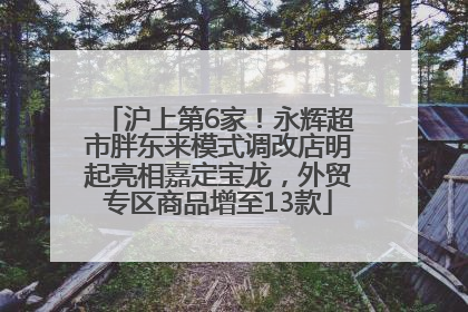 沪上第6家！永辉超市胖东来模式调改店明起亮相嘉定宝龙，外贸专区商品增至13款