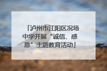 泸州市江阳区况场中学开展“诚信、感恩”主题教育活动
