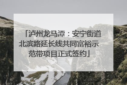 泸州龙马潭：安宁街道北滨路延长线共同富裕示范带项目正式签约