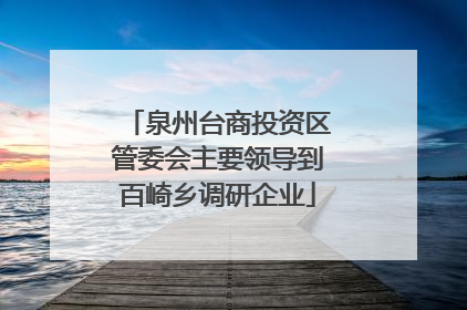 泉州台商投资区管委会主要领导到百崎乡调研企业