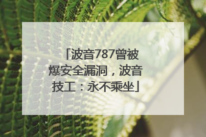 波音787曾被爆安全漏洞，波音技工：永不乘坐