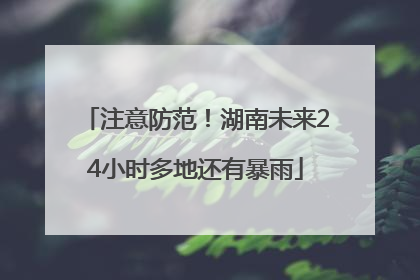 注意防范！湖南未来24小时多地还有暴雨