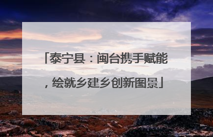 泰宁县：闽台携手赋能，绘就乡建乡创新图景