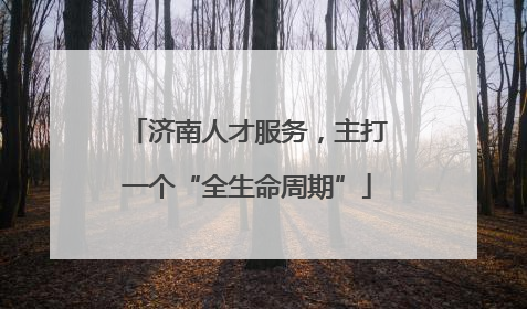 济南人才服务，主打一个“全生命周期”