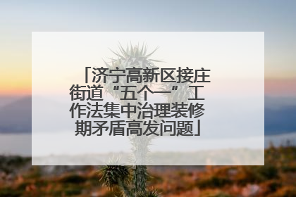 济宁高新区接庄街道“五个一”工作法集中治理装修期矛盾高发问题