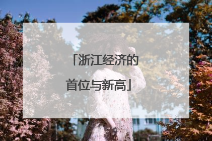 浙江经济的首位与新高